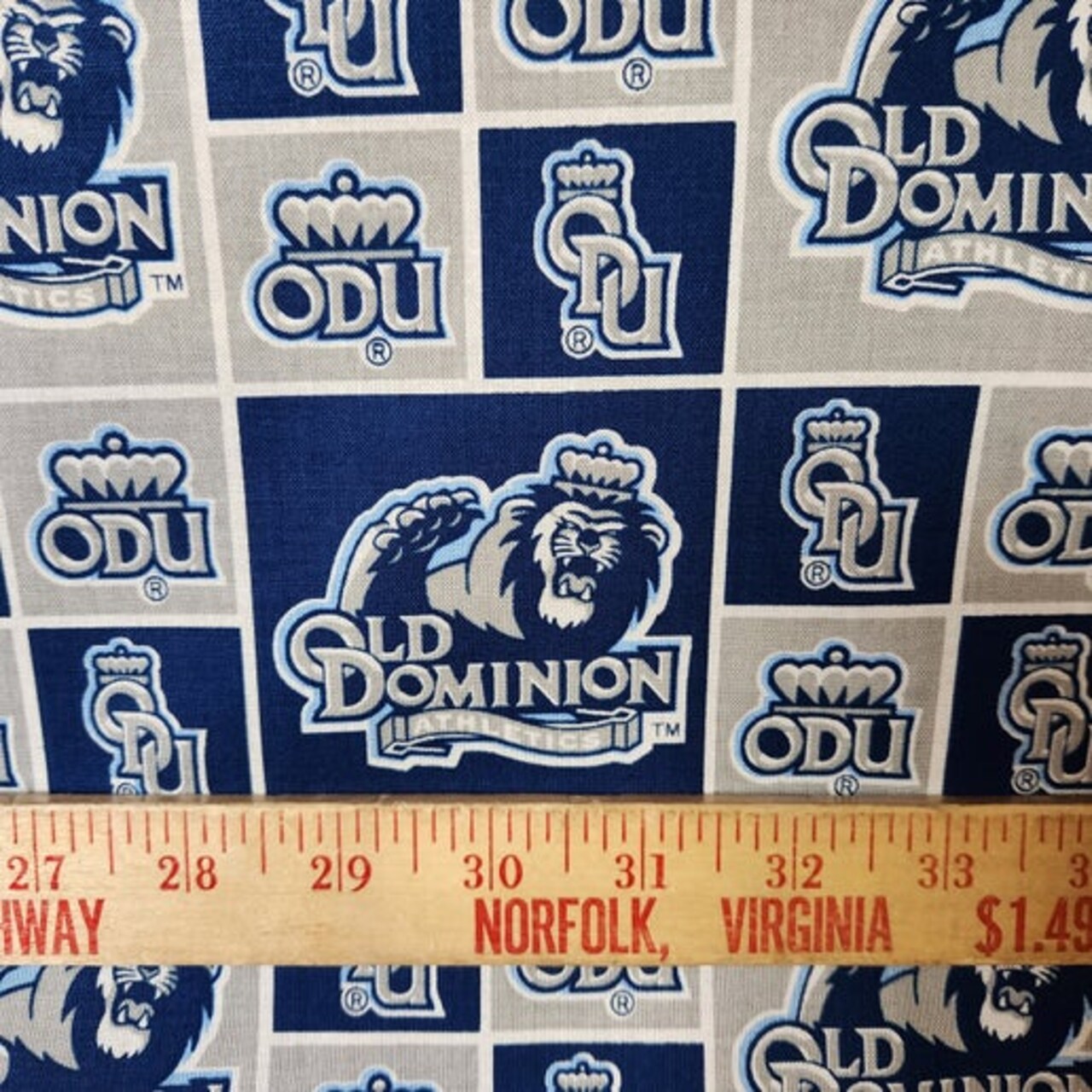Licensed NCAA Old Dominion University Block ODU-020 Cotton Fabric by the Yard